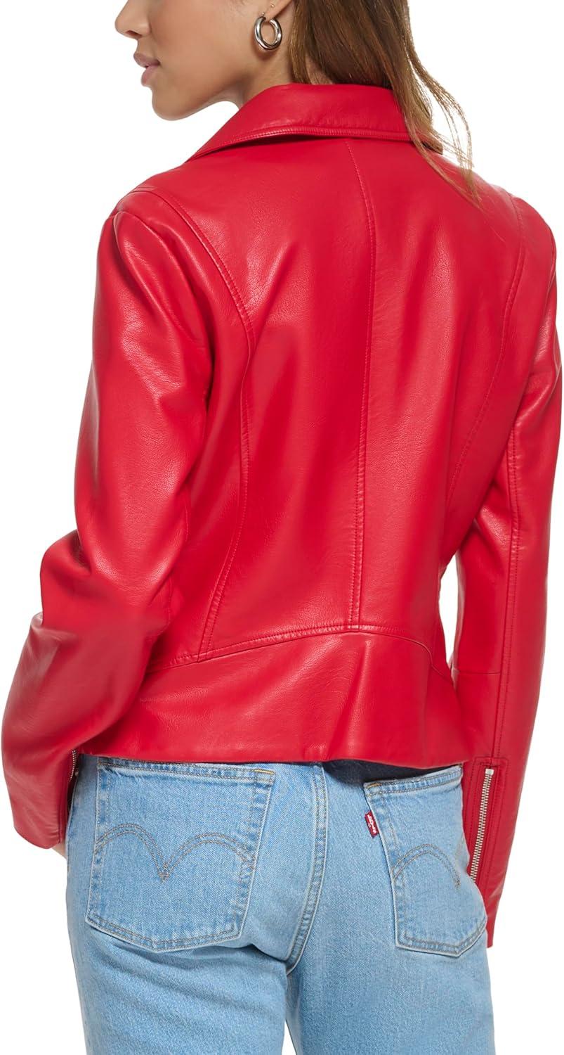 imageLevis womens Vegan Leather 538 Moto Jacket Regular amp Plus SizeRed