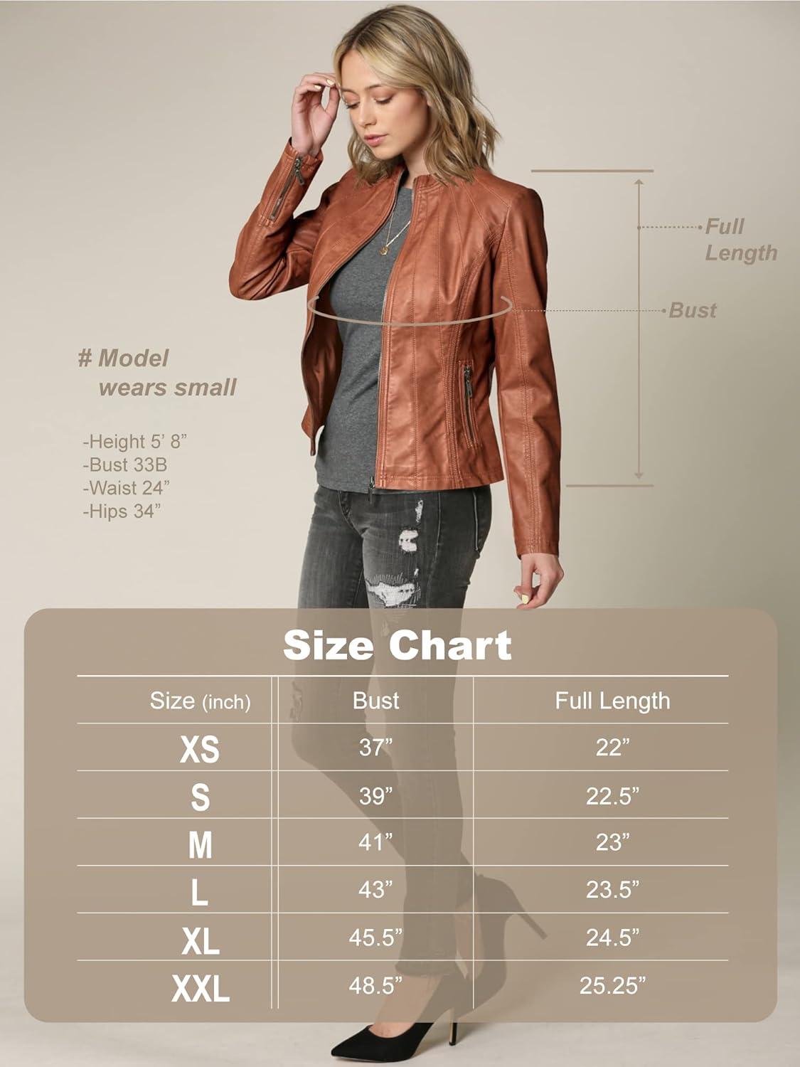 imageLock and Love Slim Fit Stylish Vegan Leather Moto Jacket for Women PU Biker Motorcycle CoatWjc877grey