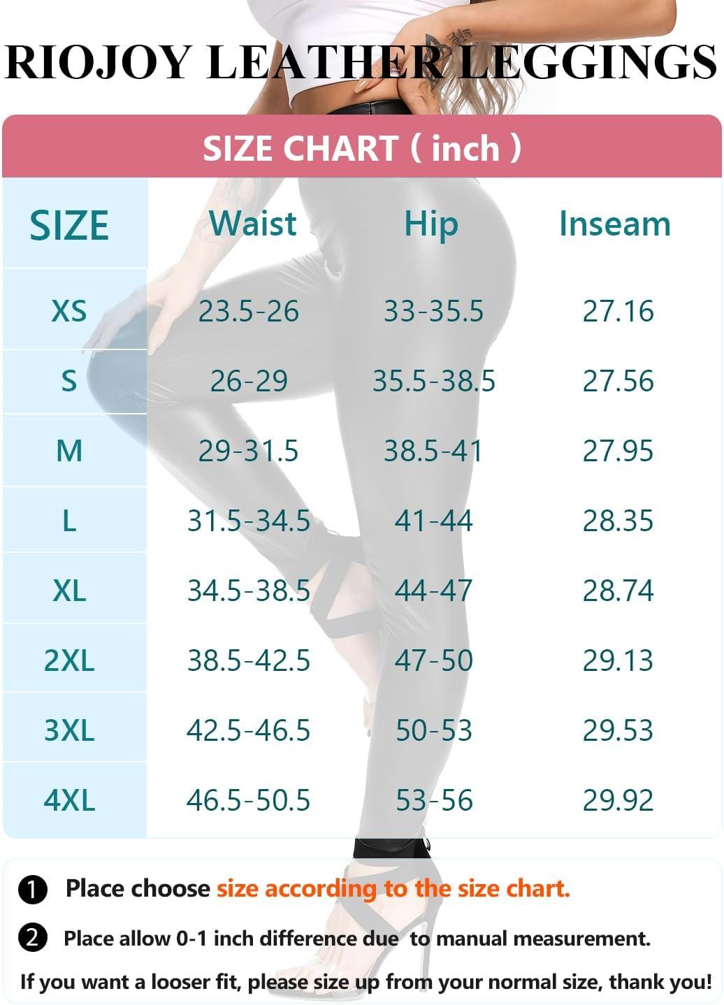 imageRIOJOY Womens Sexy Leather Leggings PU High Waist Butt Lifting Pleather Pants Stretchy Faux Leather Tights Push UpAbasic Shiny Black