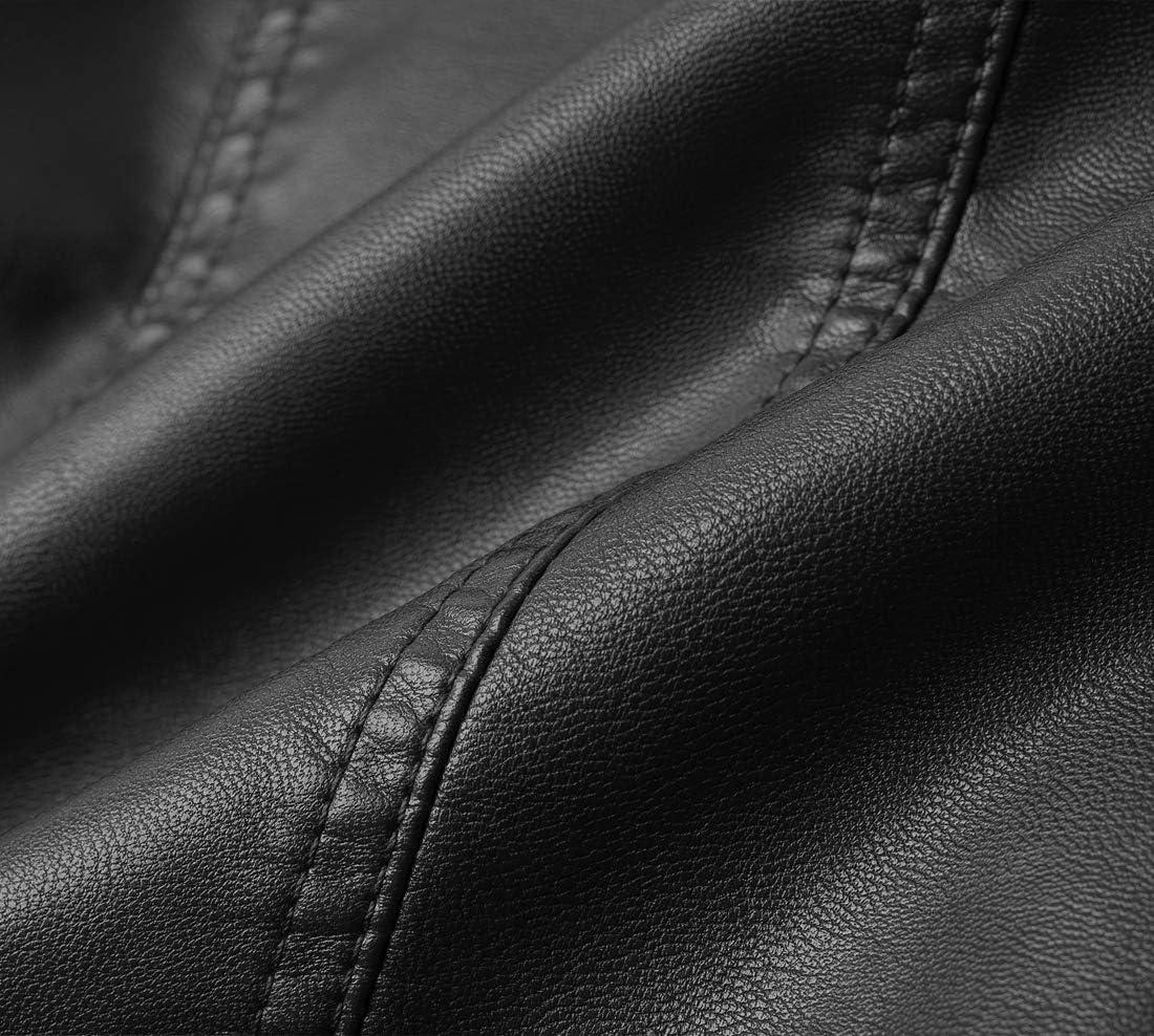imageTanming Womens Faux Leather Moto Biker Short Coat JacketB Black10