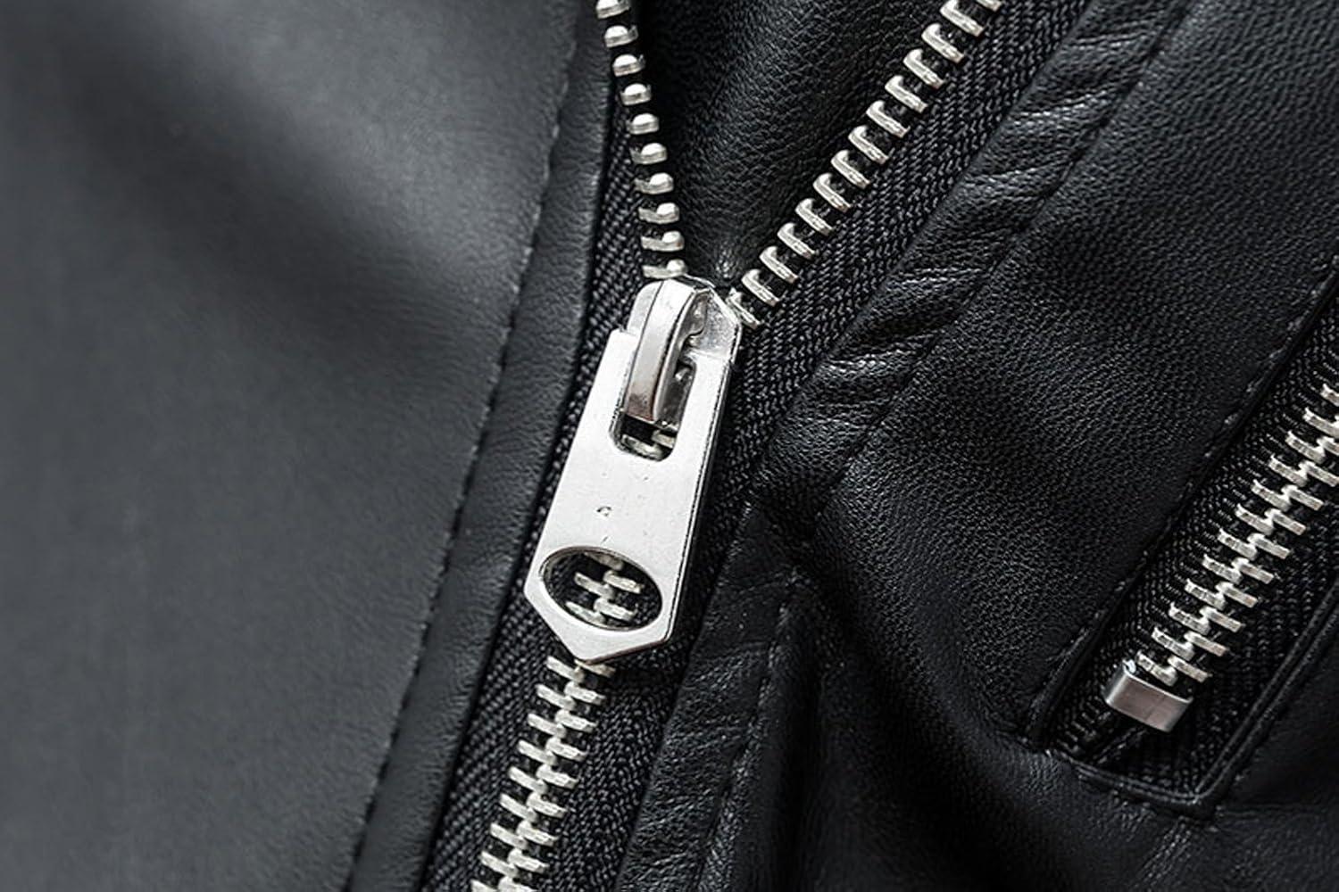 imageTanming Womens Faux Leather Moto Biker Short Coat JacketI Black2