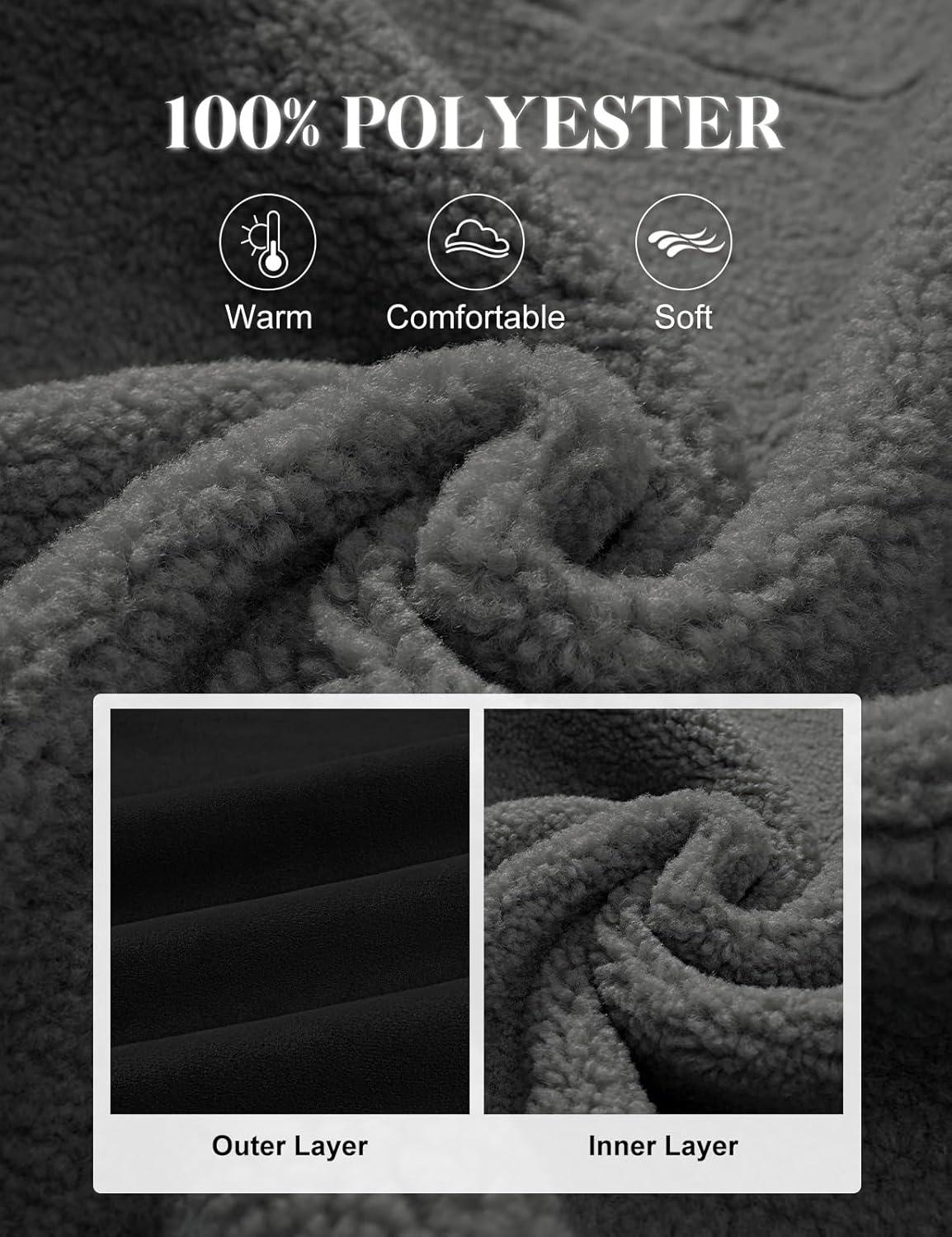 imageUMIPUBO Womens Faux Suede Coat Sherpa Fleece Lined Oversize Duffle Coat Winter MidLength Hooded Toggle Jacket with PocketsBlack