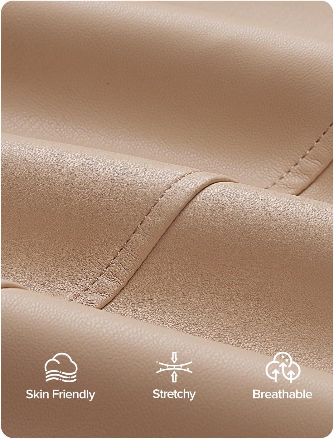 imageZESICA Womens Faux Leather Jackets Oversized Fall Fashion Button Motorcycle Coats Outwear 2026 Winter Outfits ClothesApricot