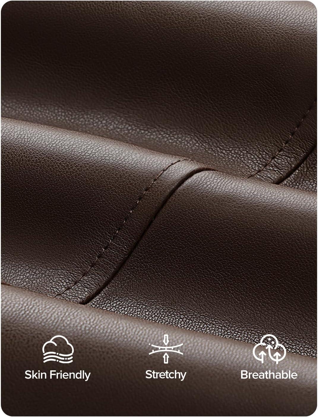 imageZESICA Womens Faux Leather Jackets Oversized Fall Fashion Button Motorcycle Coats Outwear 2026 Winter Outfits ClothesBrown