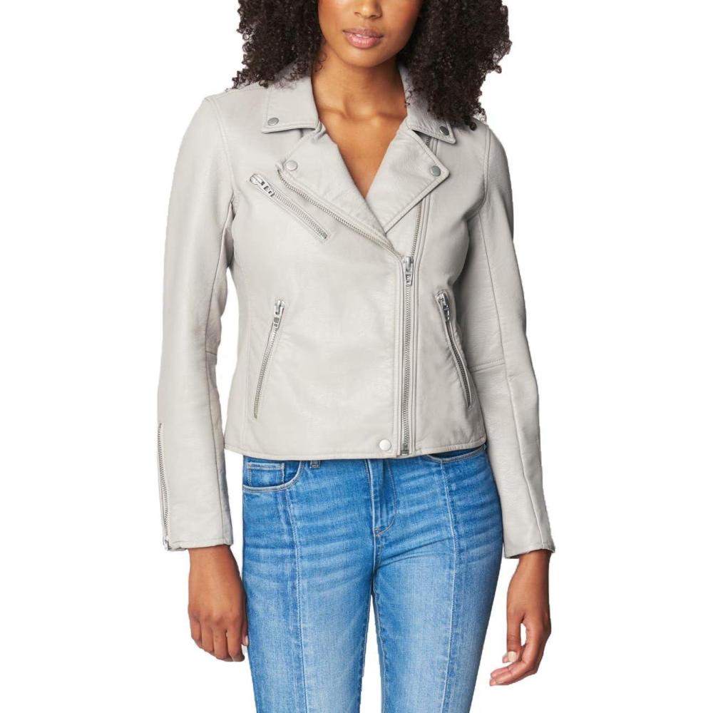imageBLANKNYC Womens Luxury Clothing Semi Fitted Vegan Leather Motorcycle JacketOn the Rocks