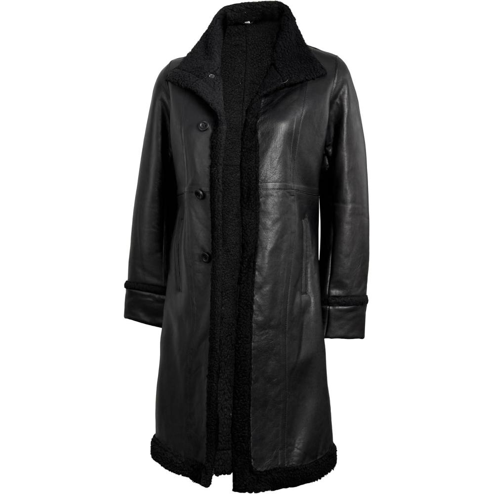 imageDecrum Leather Coat Women Real Lambskin Stylish Leather Coat for Women
