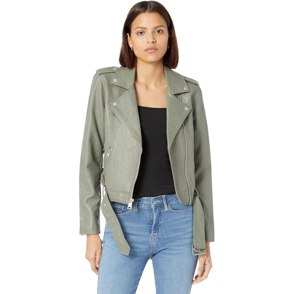 imageLevis Womens The Belted Faux Leather Moto Jacket Regular amp Plus SizeSage Green