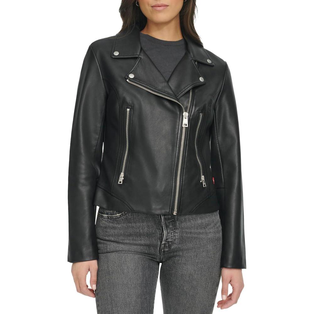 imageLevis womens Vegan Leather 538 Moto Jacket Regular amp Plus SizeBlack