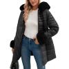 Black Faux Fur Hooded