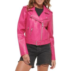 Levi’s Women’s The Belted Faux Leather Moto Jacket (Regular & Plus Size)(Berry)