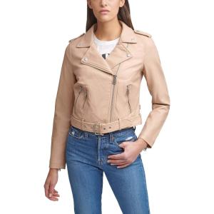 Levi’s Women’s The Belted Faux Leather Moto Jacket (Regular & Plus Size)(Biscotti)