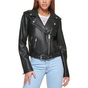 Levi’s Women’s The Belted Faux Leather Moto Jacket (Regular & Plus Size)(Black)