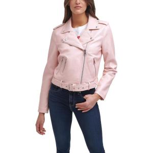 Levi’s Women’s The Belted Faux Leather Moto Jacket (Regular & Plus Size)(Blush Croc)