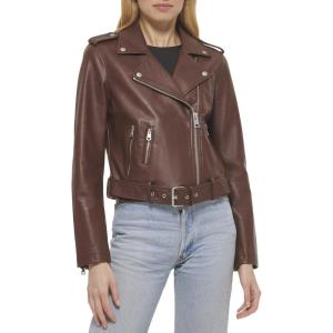 Levi’s Women’s The Belted Faux Leather Moto Jacket (Regular & Plus Size)(Chocolate Brown)