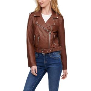 Levi’s Women’s The Belted Faux Leather Moto Jacket (Regular & Plus Size)(Dark Brown)