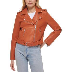 Levi’s Women’s The Belted Faux Leather Moto Jacket (Regular & Plus Size)(Golden Brown)