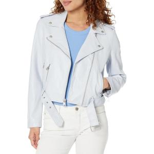 Levi’s Women’s The Belted Faux Leather Moto Jacket (Regular & Plus Size)(Ice Blue)