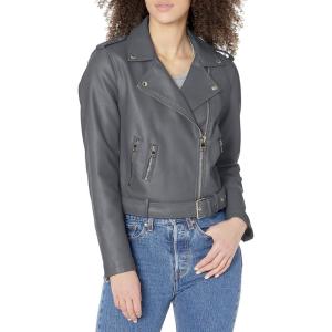 Levi’s Women’s The Belted Faux Leather Moto Jacket (Regular & Plus Size)(Iron Grey)