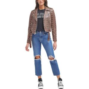 Levi’s Women’s The Belted Faux Leather Moto Jacket (Regular & Plus Size)(Natural Snake)