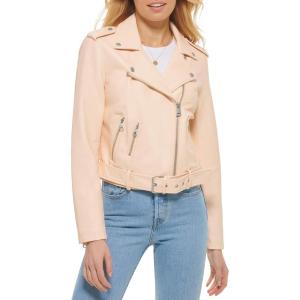 Levi’s Women’s The Belted Faux Leather Moto Jacket (Regular & Plus Size)(Peach)