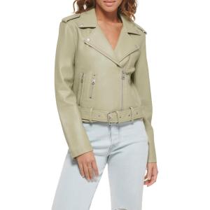 Levi’s Women’s The Belted Faux Leather Moto Jacket (Regular & Plus Size)(Tea Green)