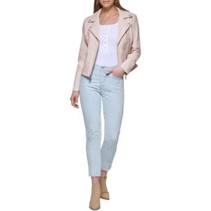 Levi’s womens Vegan Leather 538 Moto Jacket (Regular & Plus Size)(Peach Blossom)