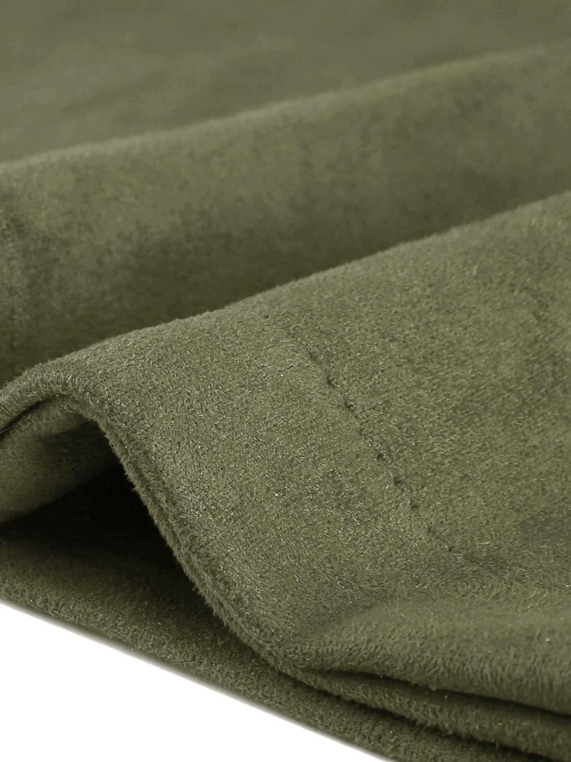 imageAllegra K Faux Suede Blazer for Women Lapel Collar Button Front Long Sleeve Jacket Casual Office WearArmy Green