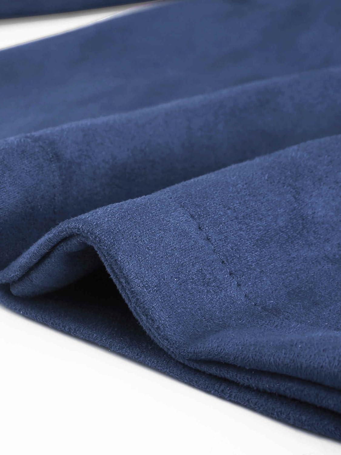 imageAllegra K Faux Suede Blazer for Women Lapel Collar Button Front Long Sleeve Jacket Casual Office WearDark Blue