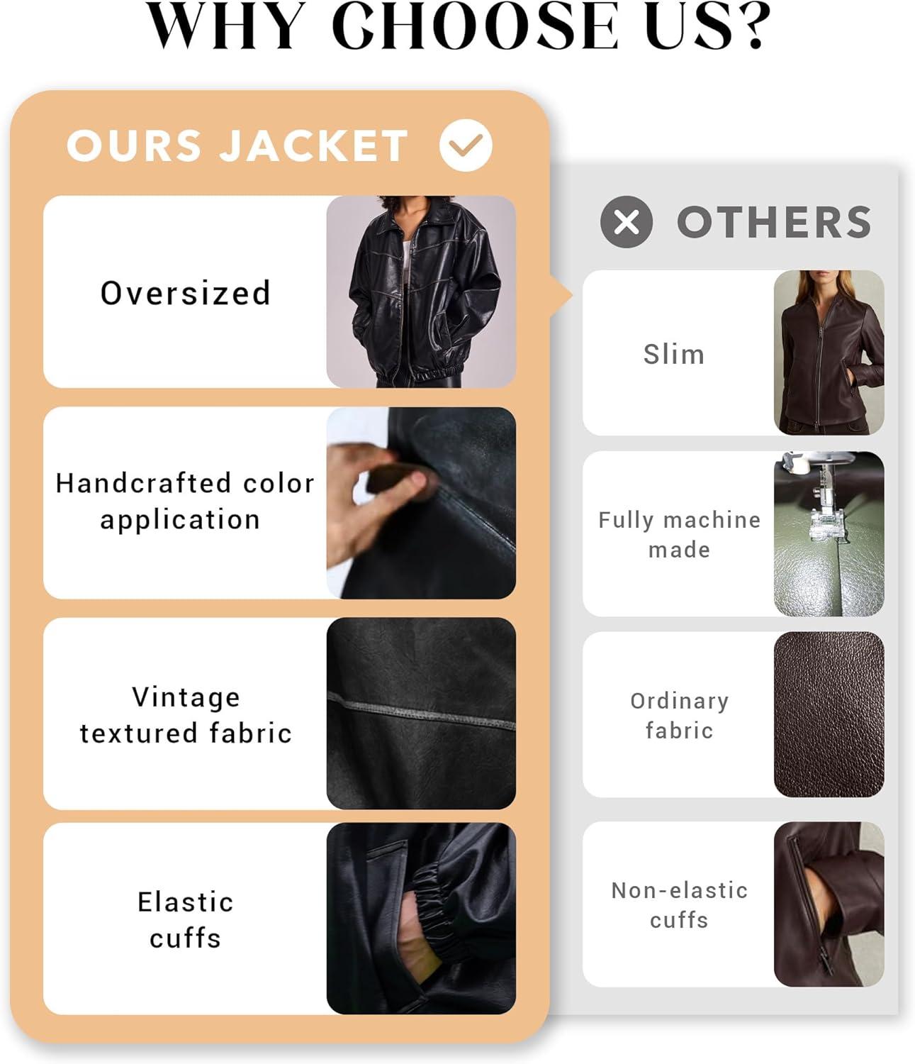 imageBakyarder Womens Oversized Y2K Faux Leather Jackets Vintage Plus Size Fashion Motorcycle Coats Fall Fashion Outfits 2025Black