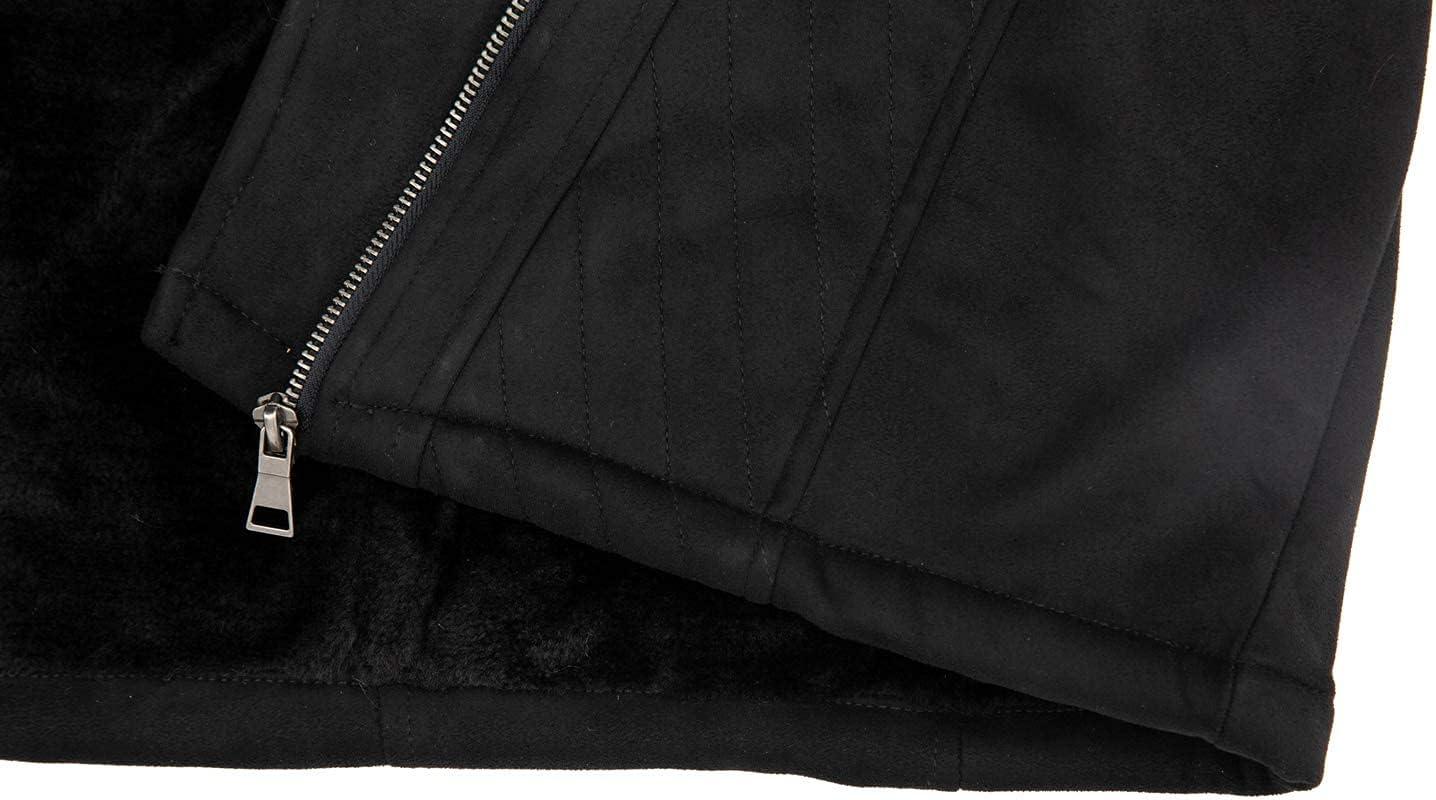 imageBellivera Women Faux Leather Trench Coat FleeceLined Midlength Jacket with Detachable Fur CollarBlack Tops
