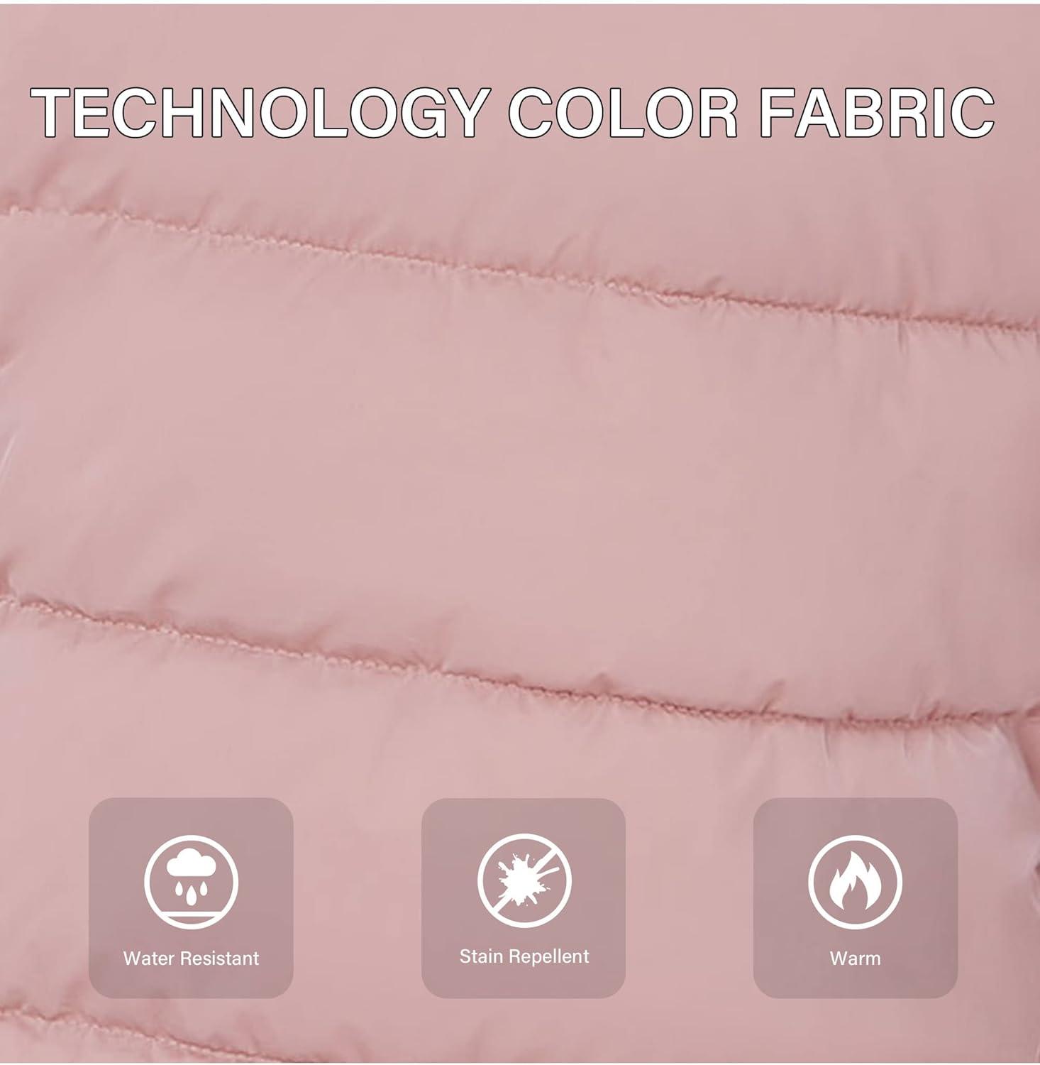 imageBellivera Womens Lightweight Puffer Jacket Winter Coats for Women Warm Quilted Bubble Padded Hood Coat with Faux Fur CollarPink