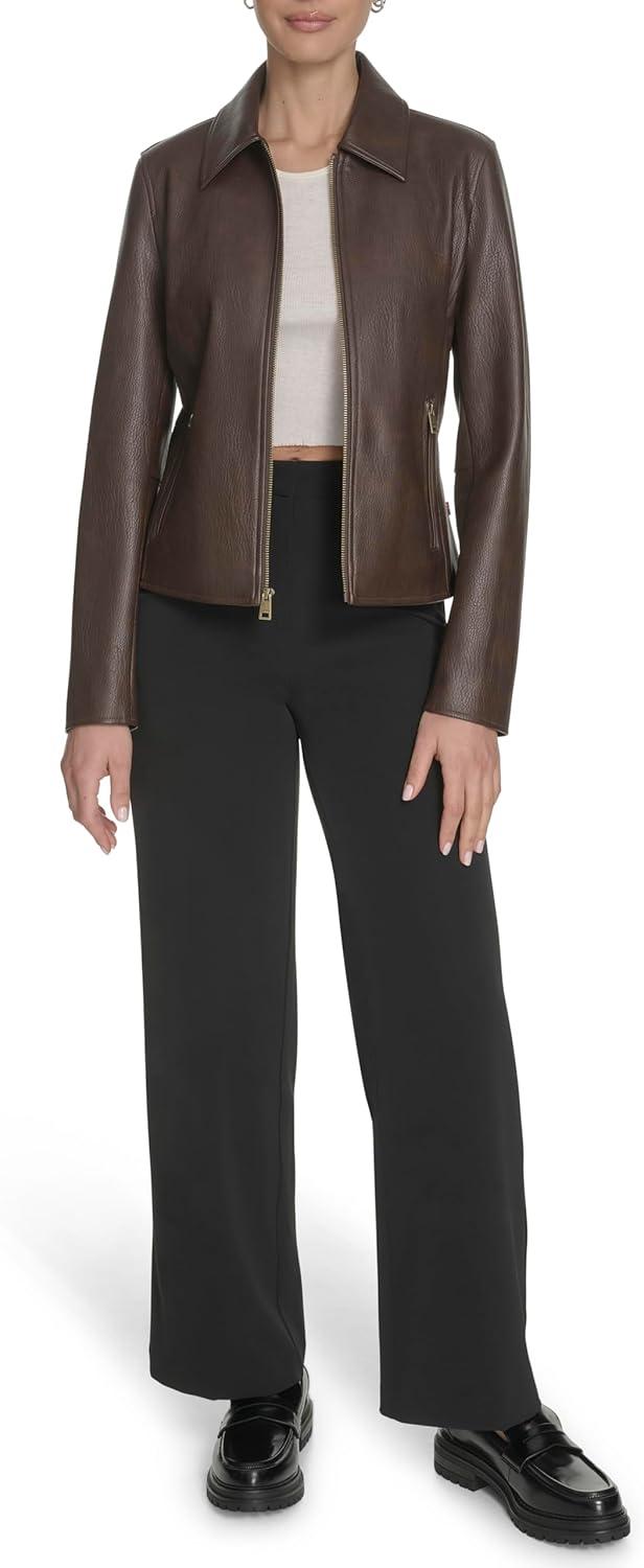 imageLevis Womens Laydown Collar Racer JacketDark Brown