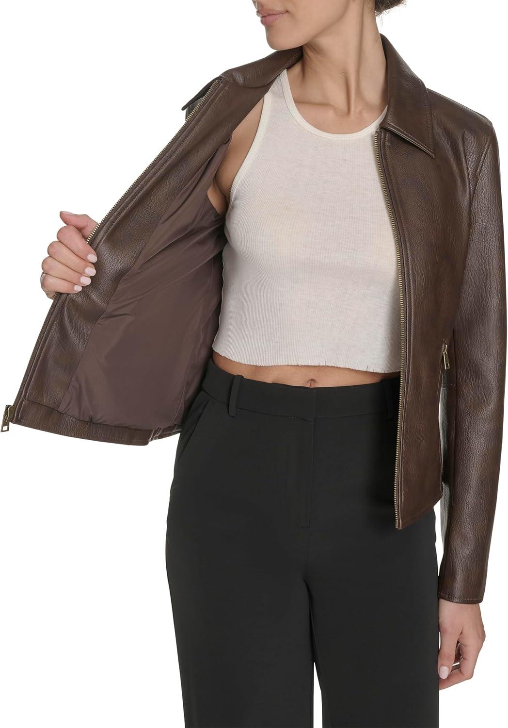 imageLevis Womens Laydown Collar Racer JacketDark Brown