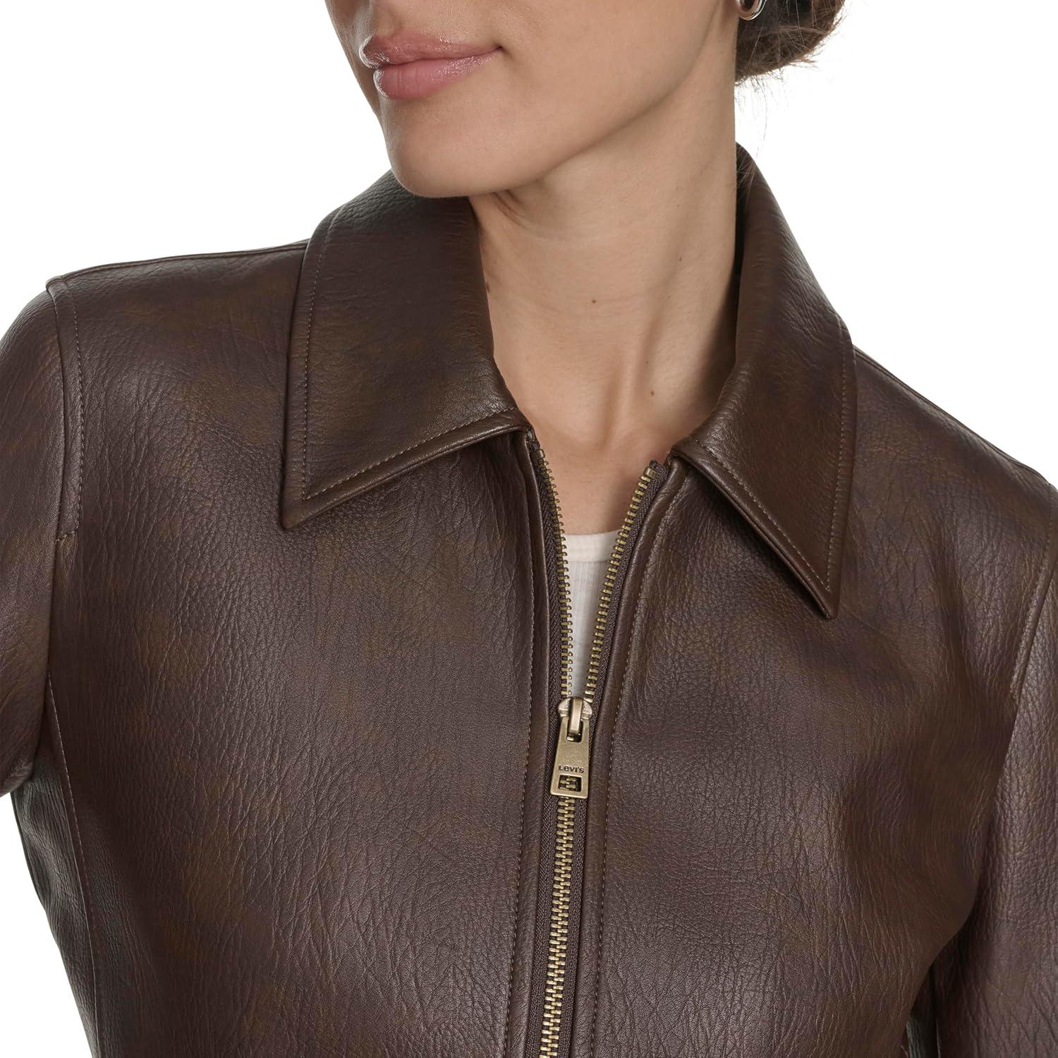 imageLevis Womens Laydown Collar Racer JacketDark Brown