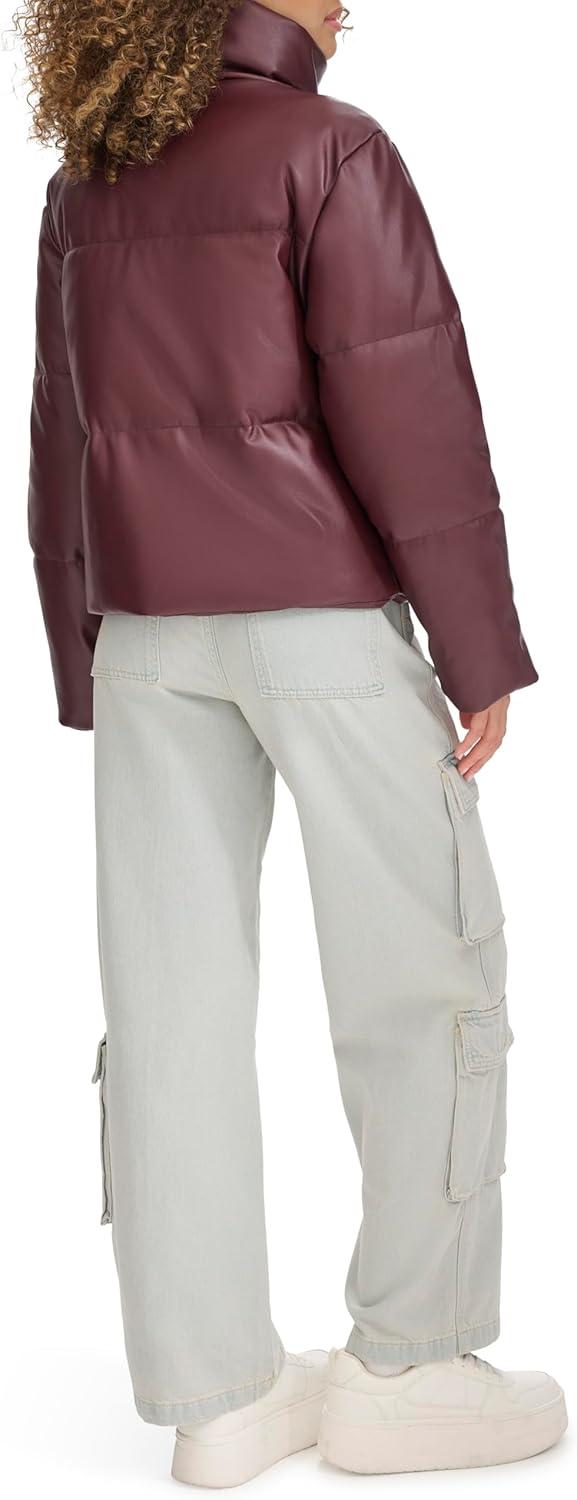 imageLevis Womens Vegan Leather Quilted Short Puffer JacketFig