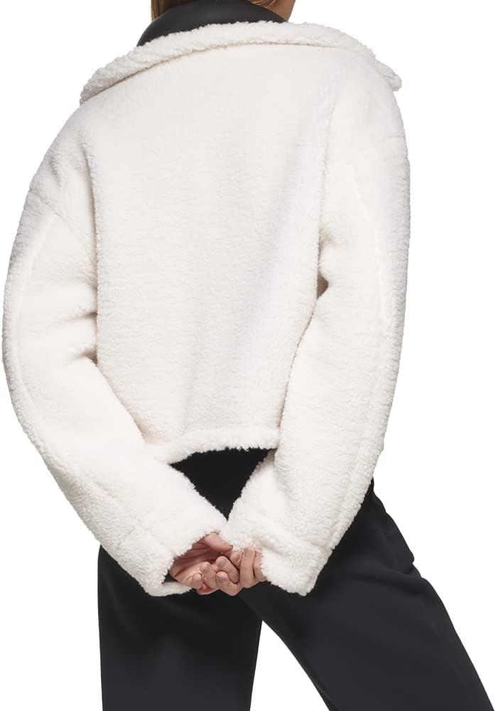 imageLevis womens Shorty Reversible Sherpa Faux Leather JacketBlackCream