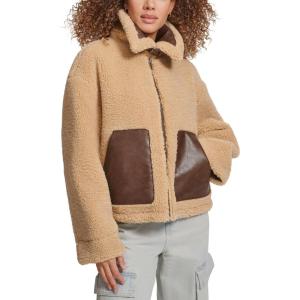 Levi’s womens Shorty Reversible Sherpa Faux Leather Jacket(Sesame Brown)