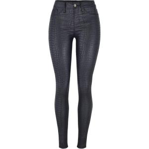 Womens High Waisted Stretch Faux Leather Pants PU Coated Legging Juniors(028-crocodile Black)