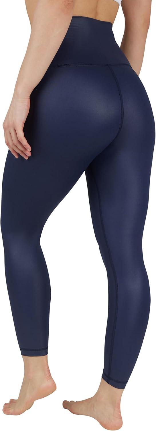 image90 Degree By Reflex Womens High Waist Squat Proof Ankle Length Printed LeggingsDark Navy Elastic Free Super High Waist