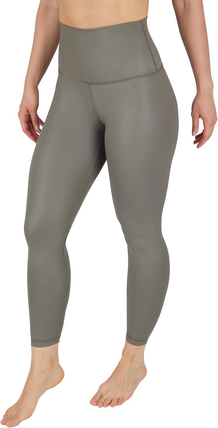 image90 Degree By Reflex Womens High Waist Squat Proof Ankle Length Printed LeggingsMulled Basil Elastic Free Super High Waist