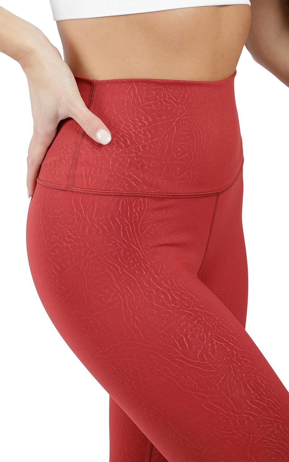 image90 Degree By Reflex Womens High Waist Squat Proof Ankle Length Printed LeggingsPython Sangria