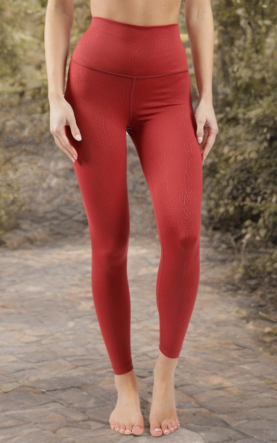 image90 Degree By Reflex Womens High Waist Squat Proof Ankle Length Printed LeggingsPython Sangria
