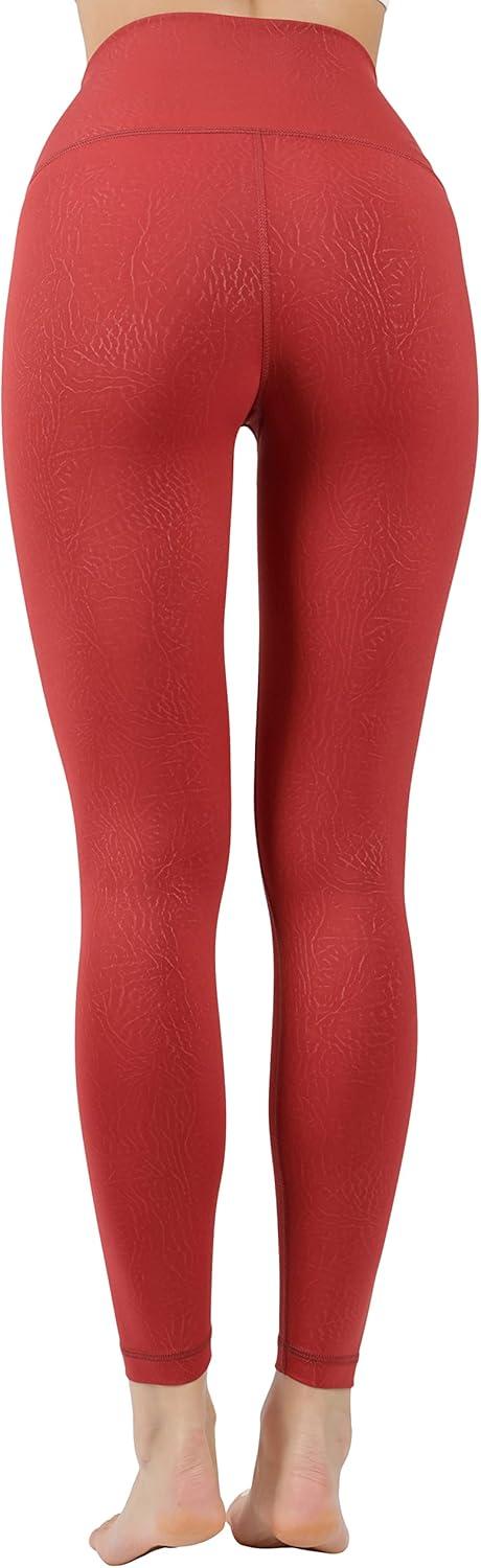 image90 Degree By Reflex Womens High Waist Squat Proof Ankle Length Printed LeggingsPython Sangria
