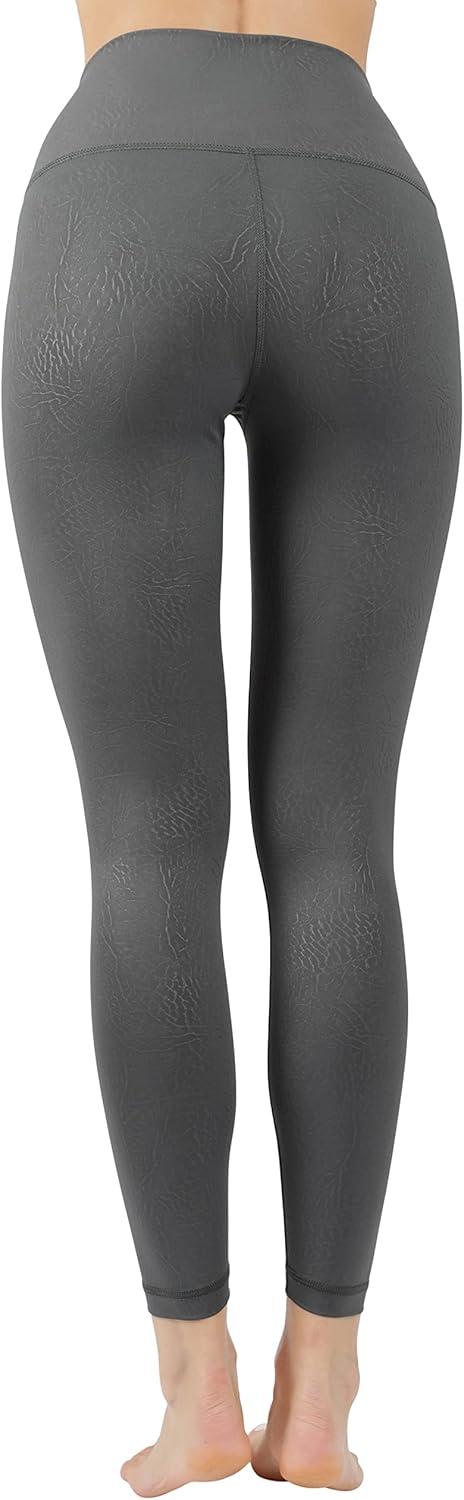 image90 Degree By Reflex Womens High Waist Squat Proof Ankle Length Printed LeggingsPython Shire Green