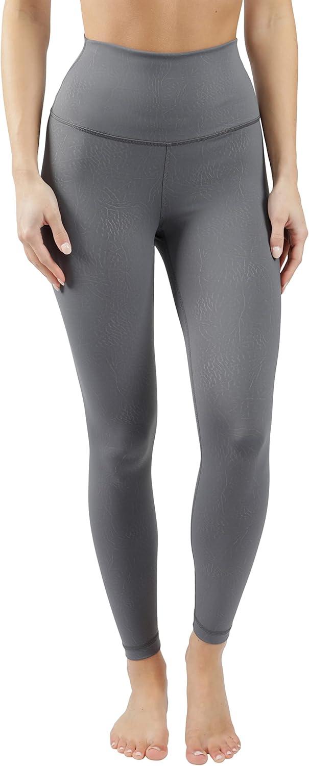 image90 Degree By Reflex Womens High Waist Squat Proof Ankle Length Printed LeggingsPython Slate Night