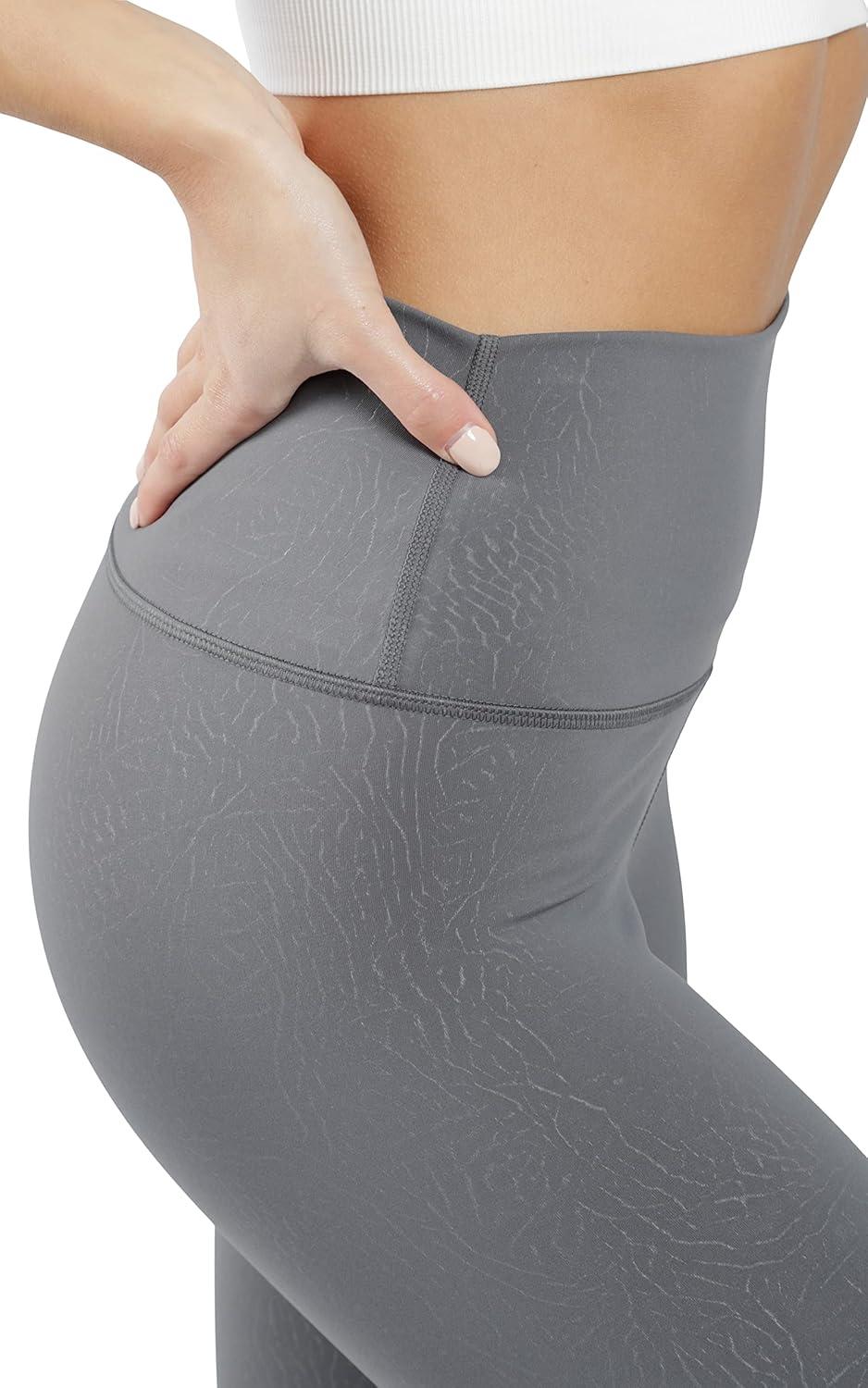 image90 Degree By Reflex Womens High Waist Squat Proof Ankle Length Printed LeggingsPython Slate Night