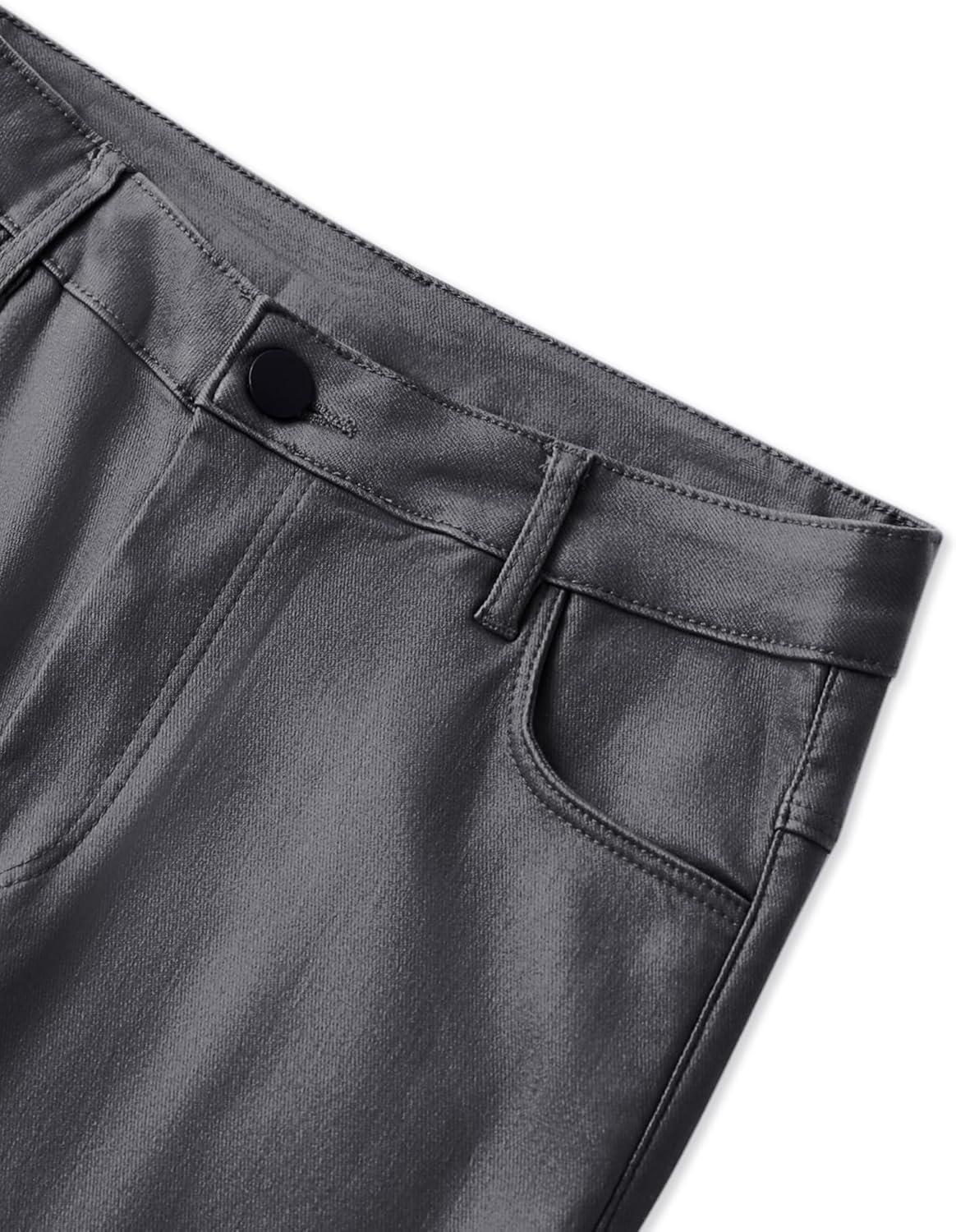 imageAvanova Women Faux Leather Pants for Women Low Rise Thick Thermal Lined Skinny Sexy LeggingsGray