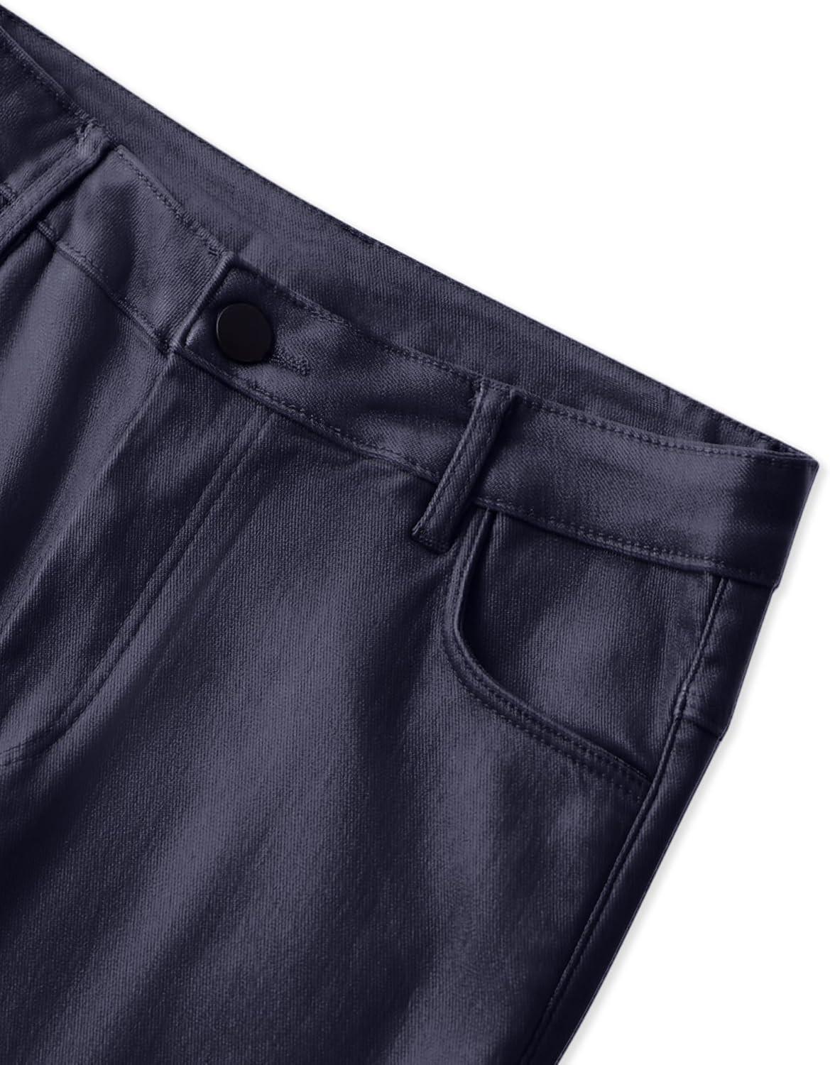 imageAvanova Women Faux Leather Pants for Women Low Rise Thick Thermal Lined Skinny Sexy LeggingsNavy