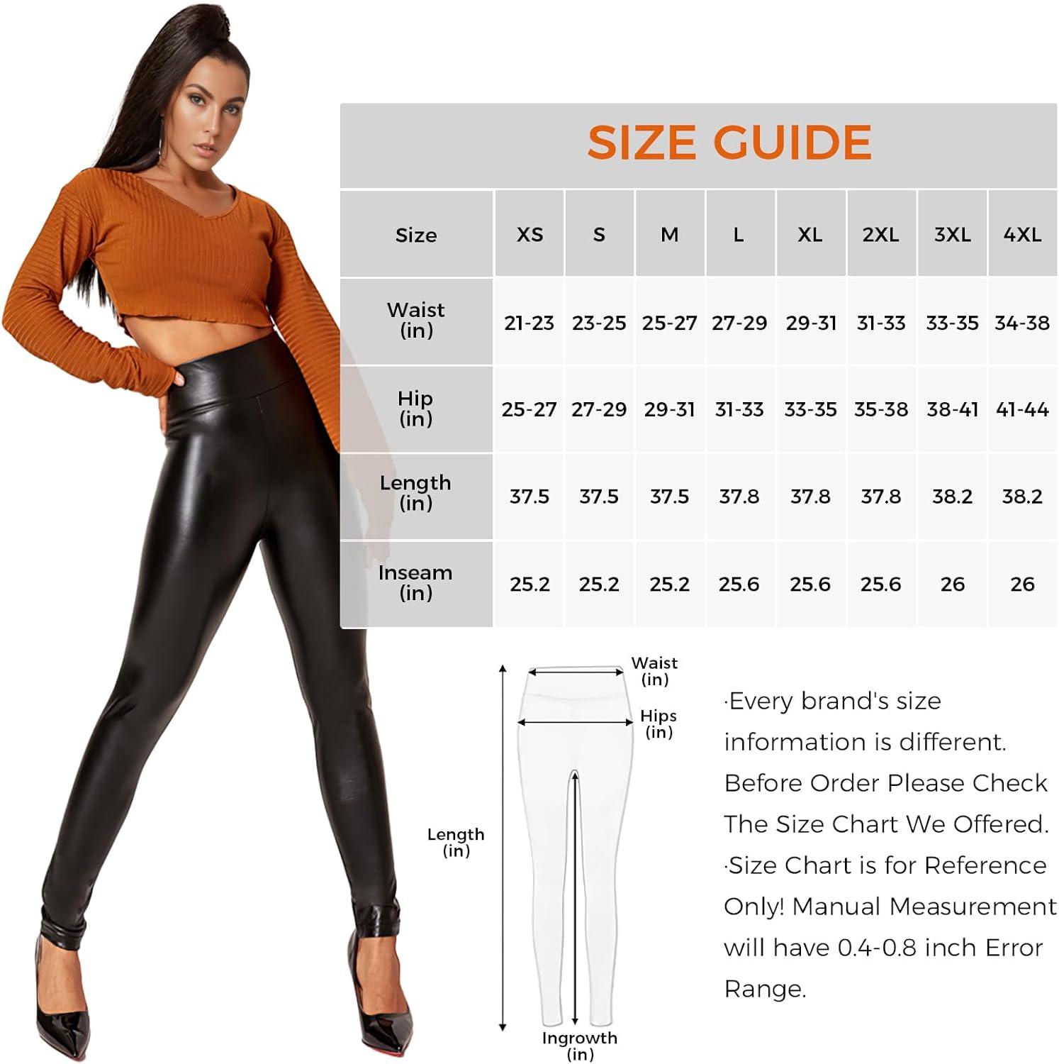 imageBuauty Faux Leather Leggings for Women High Waisted Leather Pants Tummy Control Stretch Pleather PU Pants Slim Yoga Plus Size Black