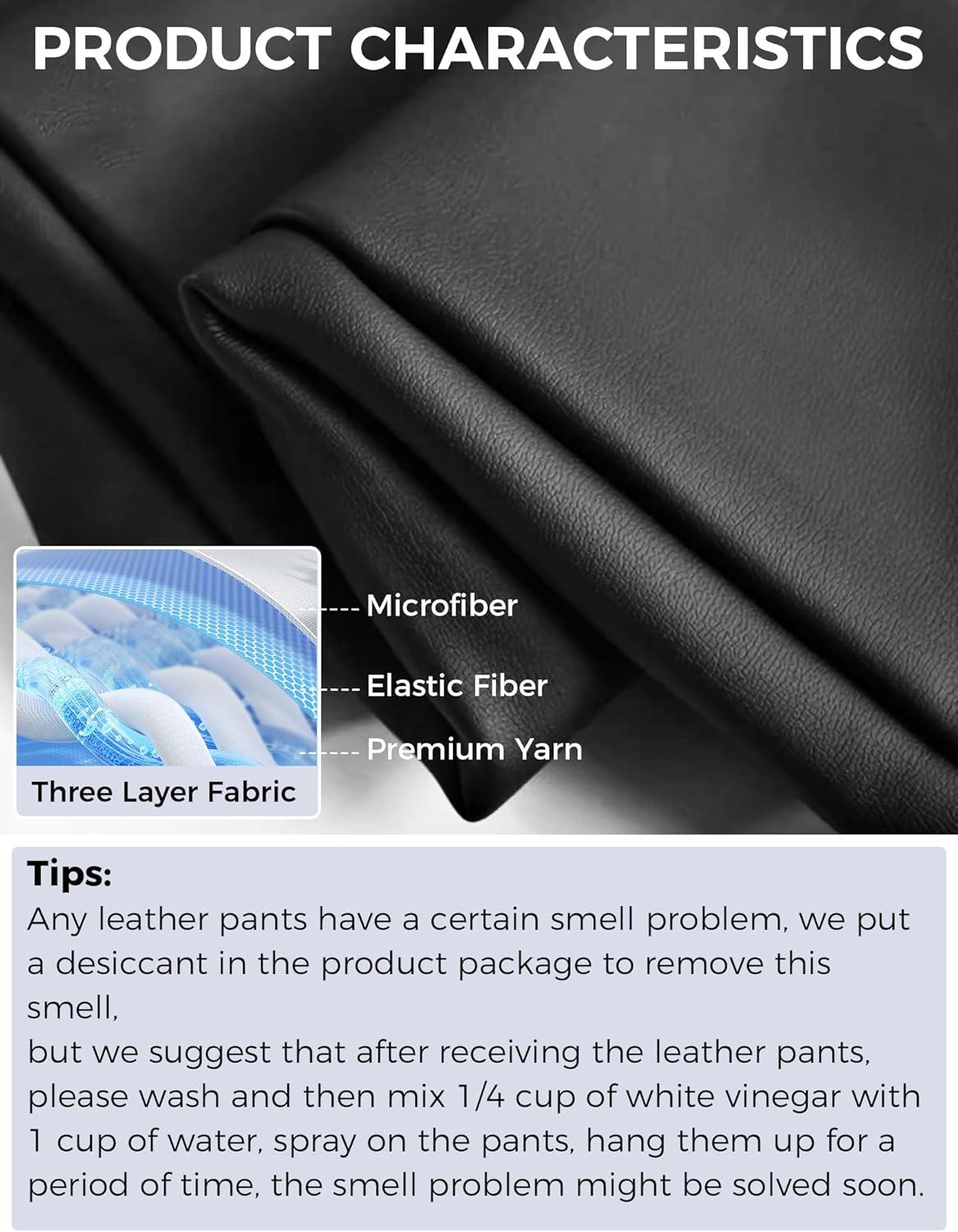 imageBuauty Faux Leather Leggings for Women High Waisted Leather Pants Tummy Control Stretch Pleather PU PantsBlack